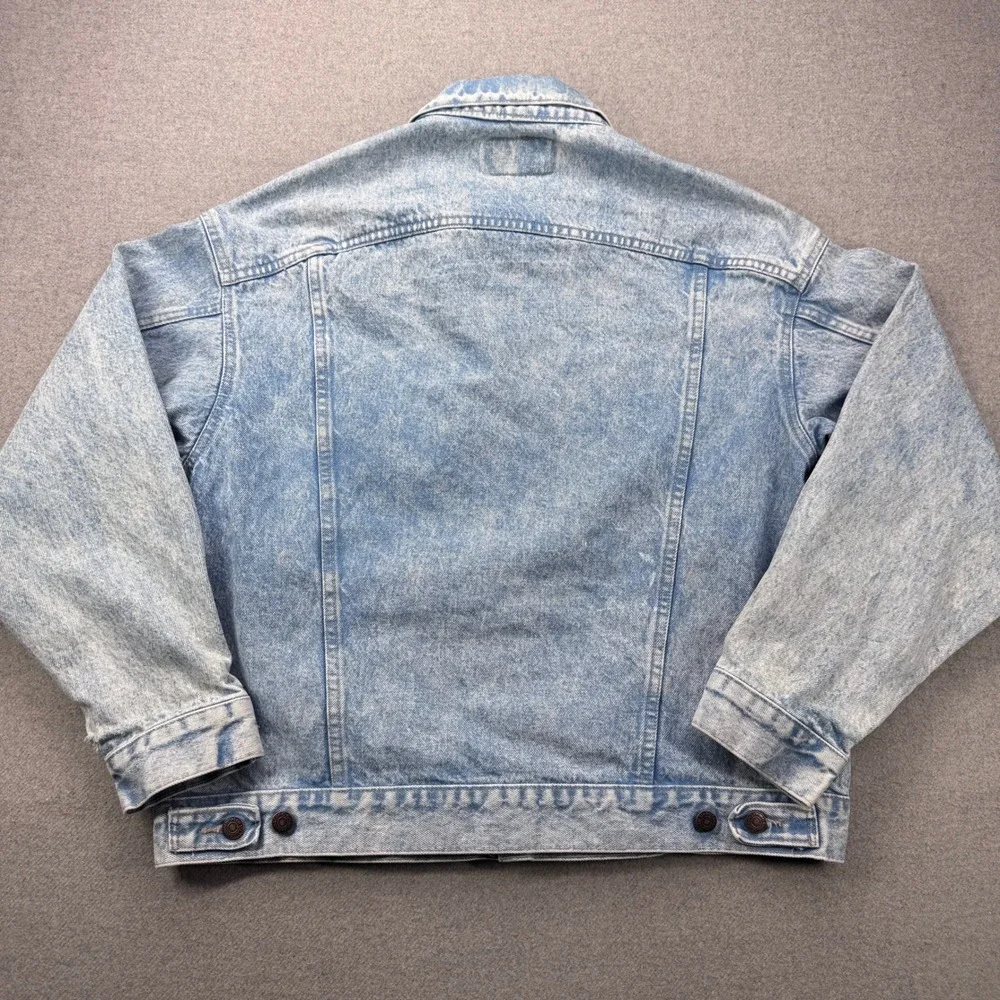 Vintage 80s Levis Trucker Jacket Mens L 70507 0208 Blue Acid Wash Made In USA - Picture 10 of 10